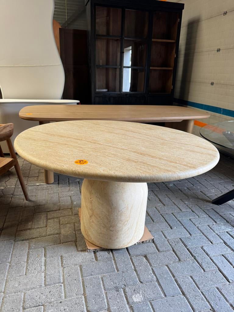 Tuintafel eco composiet 130x76 cm, Ophalen, Nieuw, Rond, Overige materialen