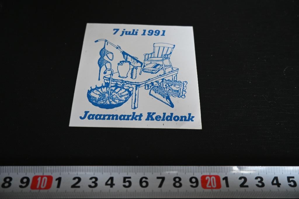 sticker Jaarmarkt Keldonk 7 juli 1991, Ophalen, Zo goed als nieuw