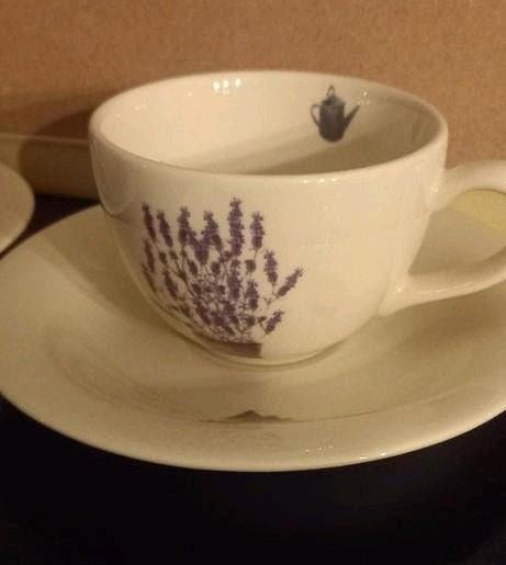 2 kop en schotel Royal Orchid Stoneware lavendel, Ophalen of Verzenden