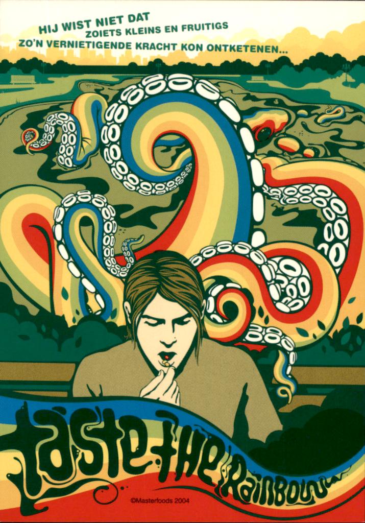 taste the rainbow, zoiets kleins,... Skittles, Verzamelen, Ansichtkaarten | Themakaarten, Verzenden, 1980 tot heden, Ongelopen