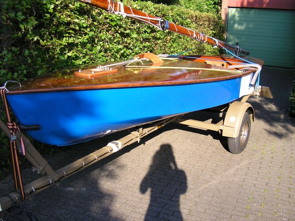 Klassieke zeilboot OK-Jol met wegtrailer, Ophalen, Geen motor, Gebruikt, Overige brandstoffen