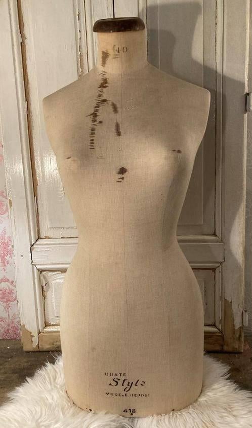 Brocante oude torso - buste - paspop / Frans, Antiek en Kunst, Ophalen