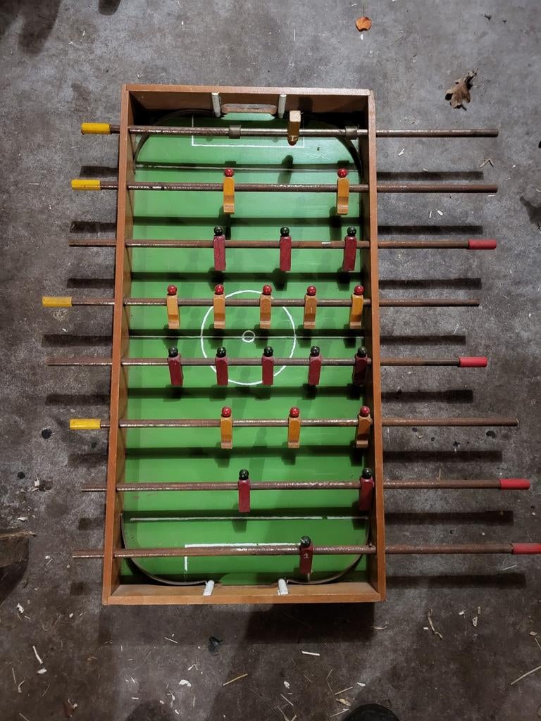 Vintage Tafelvoetbalspel - Houten Voetbaltafel, Ophalen, Gebruikt