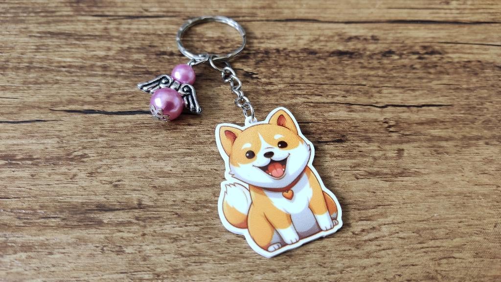 Sleutelhanger Tashanger Akita Shiba inu met beschermengeltje, Verzenden, Nieuw, Dier of Natuur