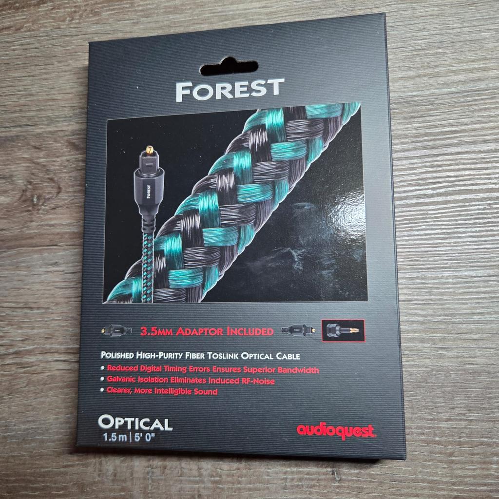AudioQuest Forest Optical kabel - 1.5mtr, Audio, Tv en Foto, Audiokabels en Televisiekabels, Ophalen of Verzenden, Zo goed als nieuw