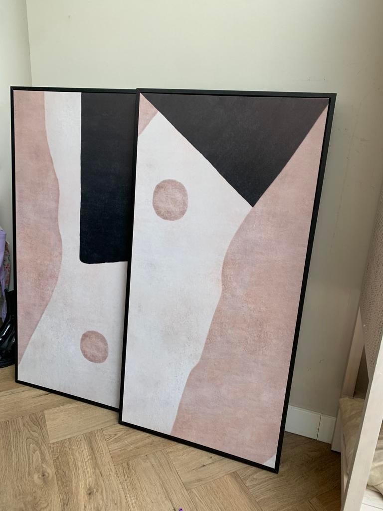 Canvas Schilderij Tweedelig 50x100 cm, Ophalen, Zo goed als nieuw