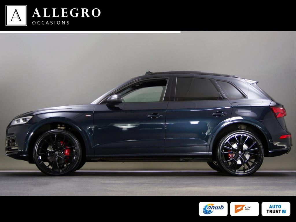 Audi Q5 50 TFSI e quattro S-Line Edition (PANORAMADAK, LED-M, Automaat, 4 cilinders, Blauw, Leder en Stof