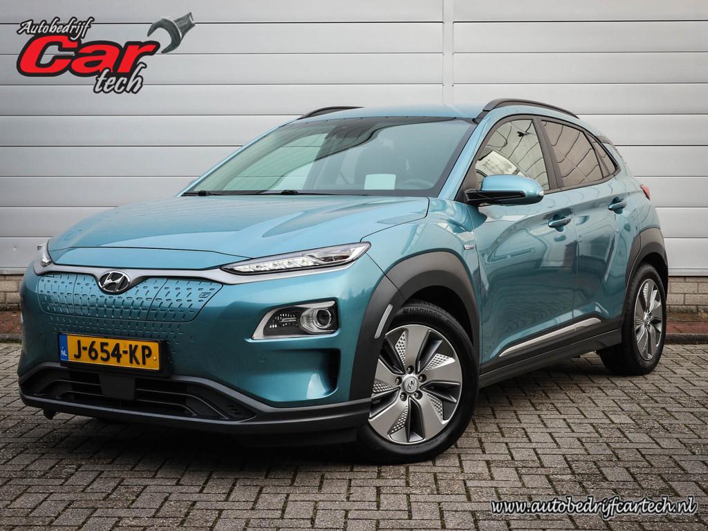 Hyundai KONA EV Premium 64 kWh | Clima | Navi | Cruise | Lee, Adaptive Cruise Control, Gebruikt, Zwart, Blauw