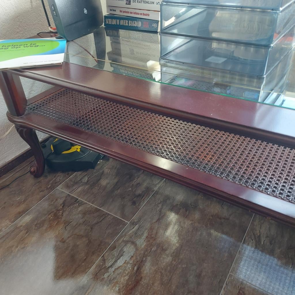 Bijzettafel / hoektafel met glasplaat, Ophalen of Verzenden