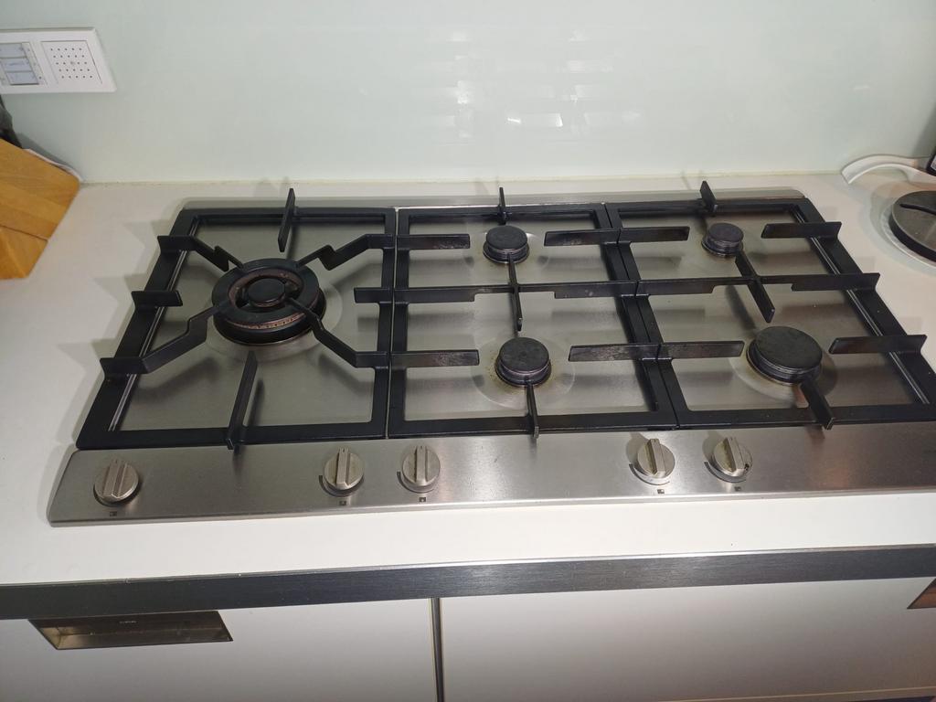 ATAG HG9611A Gaskookplaat - RVS, 5 Branders, 90cm, Ophalen, Gebruikt, Inbouw, Gas