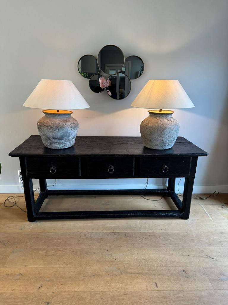 Authentieke olijfpotlampen, Ophalen, Gebruikt, Rond, Olijfpot