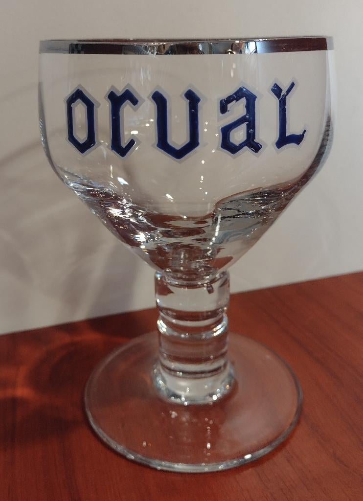 Oud Orval Trappisten Glas Emaille Letters. (B), Ophalen of Verzenden, Gebruikt, Glas of Glazen, Overige merken
