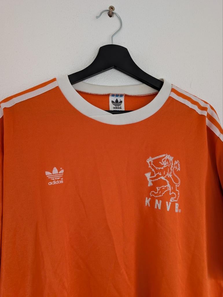 Vintage Adidas 80s Nederlands elftal shirt WK KNVB L, Ophalen of Verzenden, Maat 52/54 (L), Oranje, Adidas