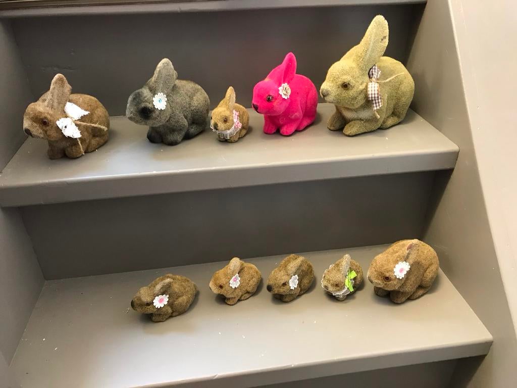 Flock hazen 10 stuks, Diversen, Pasen, Ophalen of Verzenden, Gebruikt