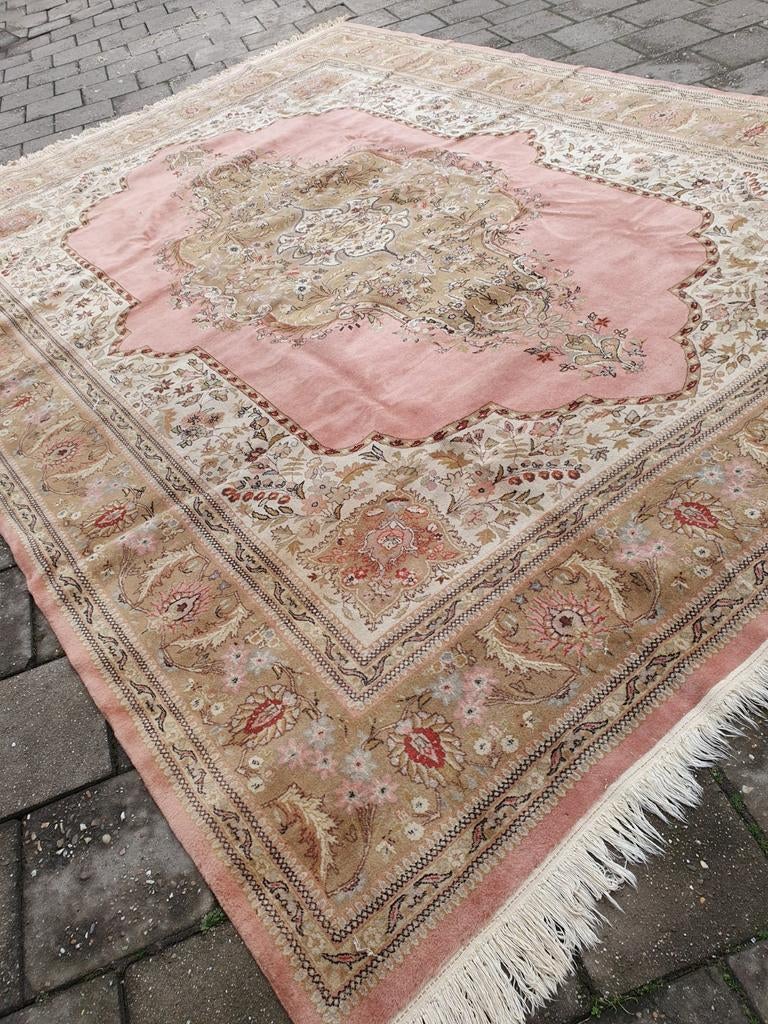 Perzisch tapijt Kashan.390x270 cm, Gebruikt, Overige kleuren, 200 cm of meer, Ophalen of Verzenden