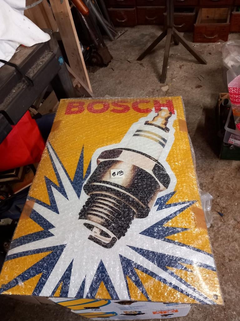 Super mooi groot emaile bord 60x40cm  Bosch bougies, Verzamelen, Ophalen of Verzenden, Zo goed als nieuw, Reclamebord