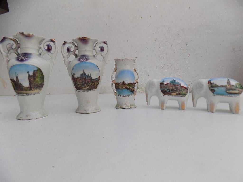 Amsterdam keramiek porselein set vaas spaarpot, Ophalen of Verzenden