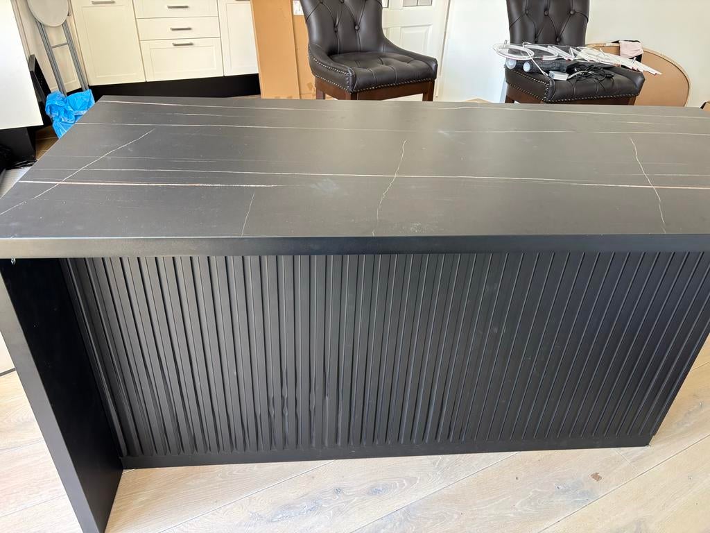 Zwart Kookeiland in Perfecte Staat, Ophalen, Zwart, Overige typen, Zo goed als nieuw