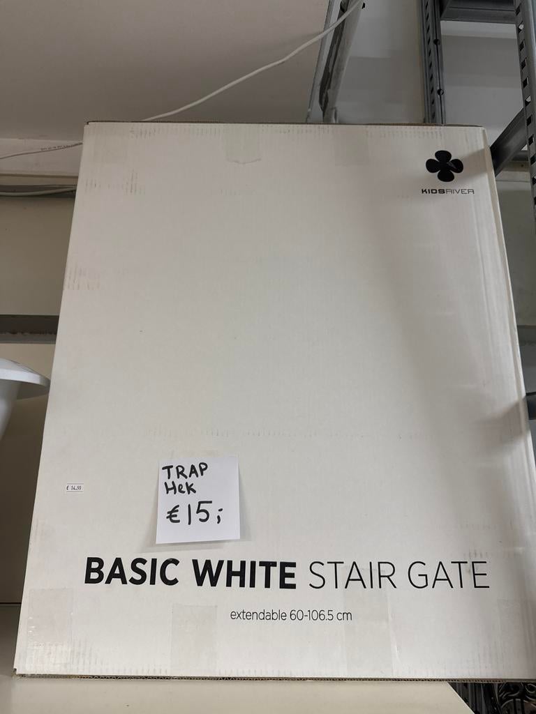 Kidsriver Basic White Stair Gate traphekje, Ophalen, Overige materialen, Overige typen, Nieuw