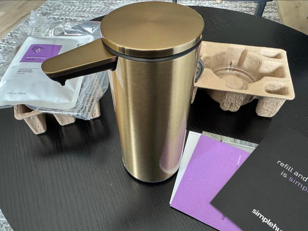 Simplehuman Automatische Zeepdispenser Messing, Ophalen of Verzenden, Nieuw, Overige kleuren, Overige typen