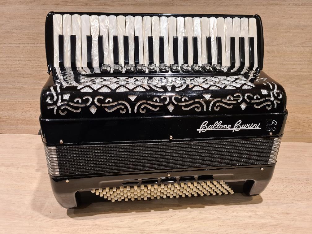 Ballone Burini 414M 120 bassen musette accordeon occasion, Muziek en Instrumenten, Accordeons, Gebruikt, Niet ingevuld, Met koffer