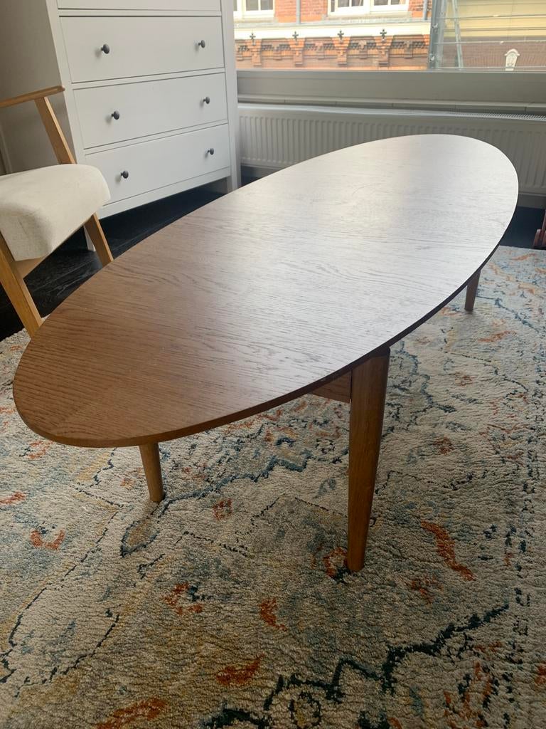 Solid-wood coffee table with magazine rack, Ophalen, Zo goed als nieuw, Rechthoekig, 50 tot 100 cm