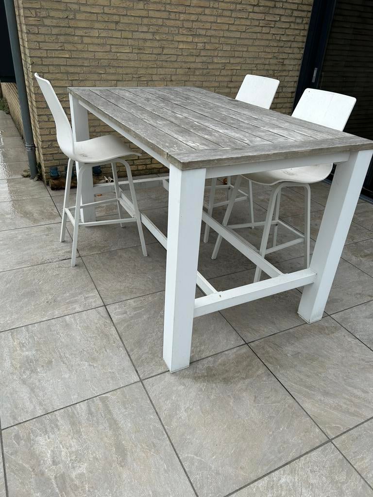 Bartafel van het merk hartman met 3 barkrukken, Ophalen, Zo goed als nieuw, Rechthoekig