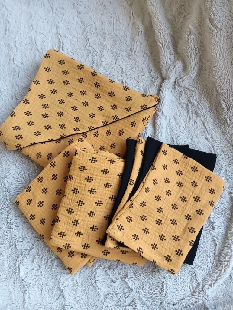 Handgemaakte hydrofiele set - omslagdoek - washandjes -, Kinderen en Baby's, Luiertassen, Ophalen of Verzenden, Nieuw