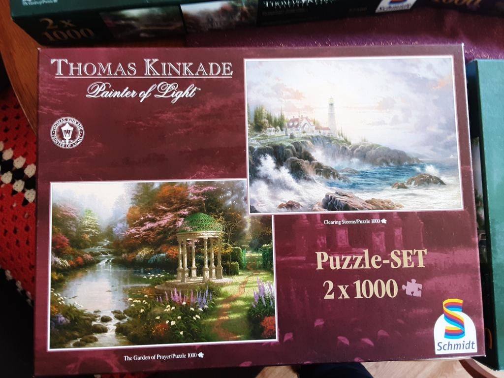 2 puzzels Thomas Kinkade 1 stuks a 2 puzzels, 1st a 1 puzzel, Ophalen of Verzenden, 500 t/m 1500 stukjes, Zo goed als nieuw