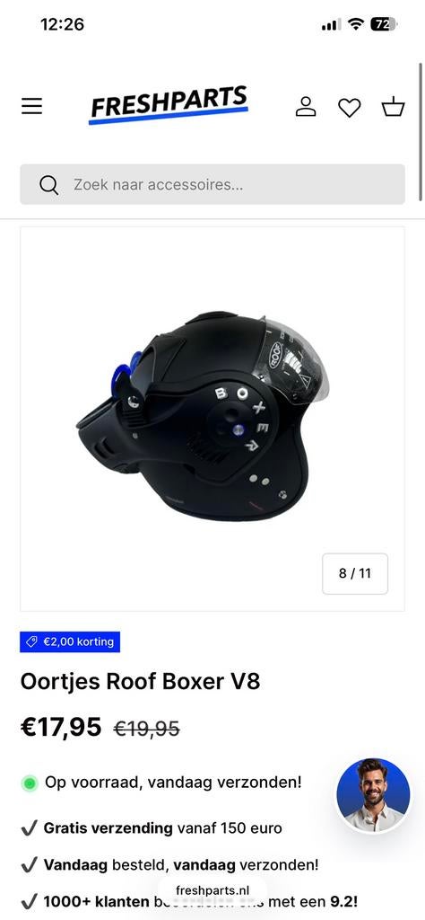 Boxer helm v8 oortjes custom kleur, Motoren, Kleding | Motorhelmen, Systeemhelm, Overige merken, Nieuw met kaartje, Ophalen of Verzenden