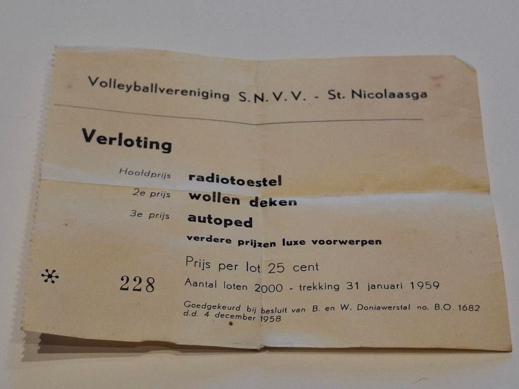 St. Nicolaasga volleybal vereniging lot, Ophalen of Verzenden, Gebruikt, Reclamebord