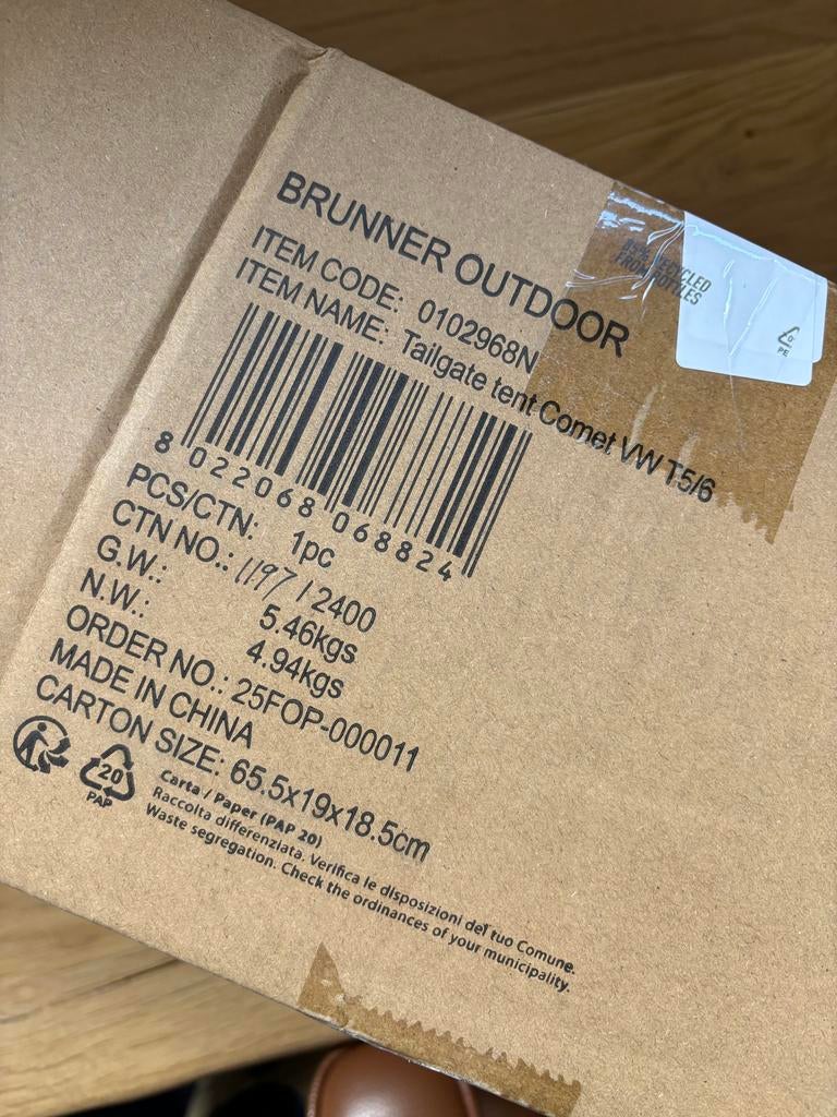 Bruner Comet achtertent T5/T6 - Nieuw in doos, Ophalen of Verzenden, Nieuw, Tot en met 2