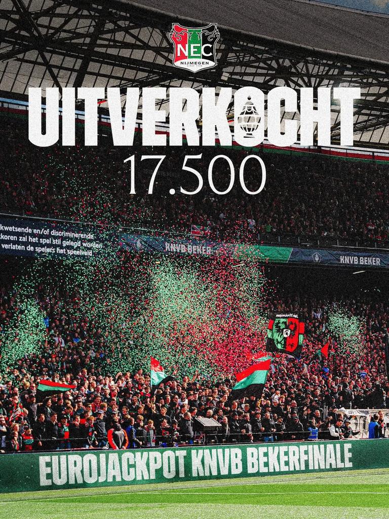 [GEZOCHT] Twee kaarten bekerfinale AZ - NEC, Twee personen, April