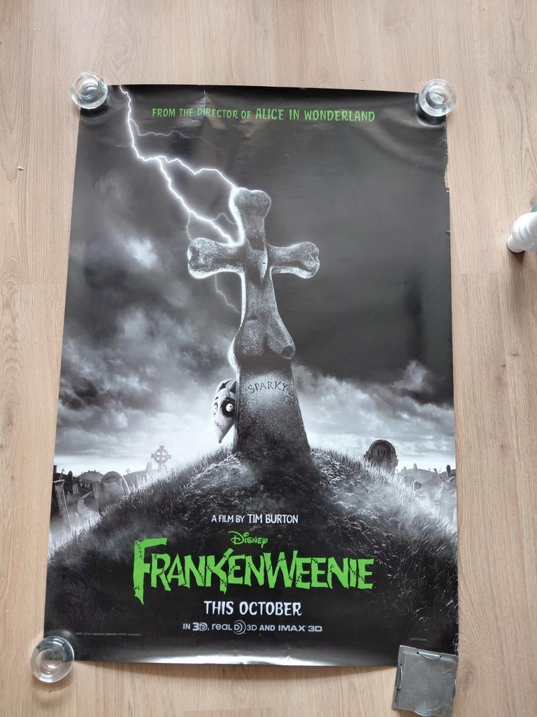 Originele bioscoopposter Disney / Tim Burton Frankenweenie, Deurposter of groter, Ophalen of Verzenden, Film en Tv, Rechthoekig Staand