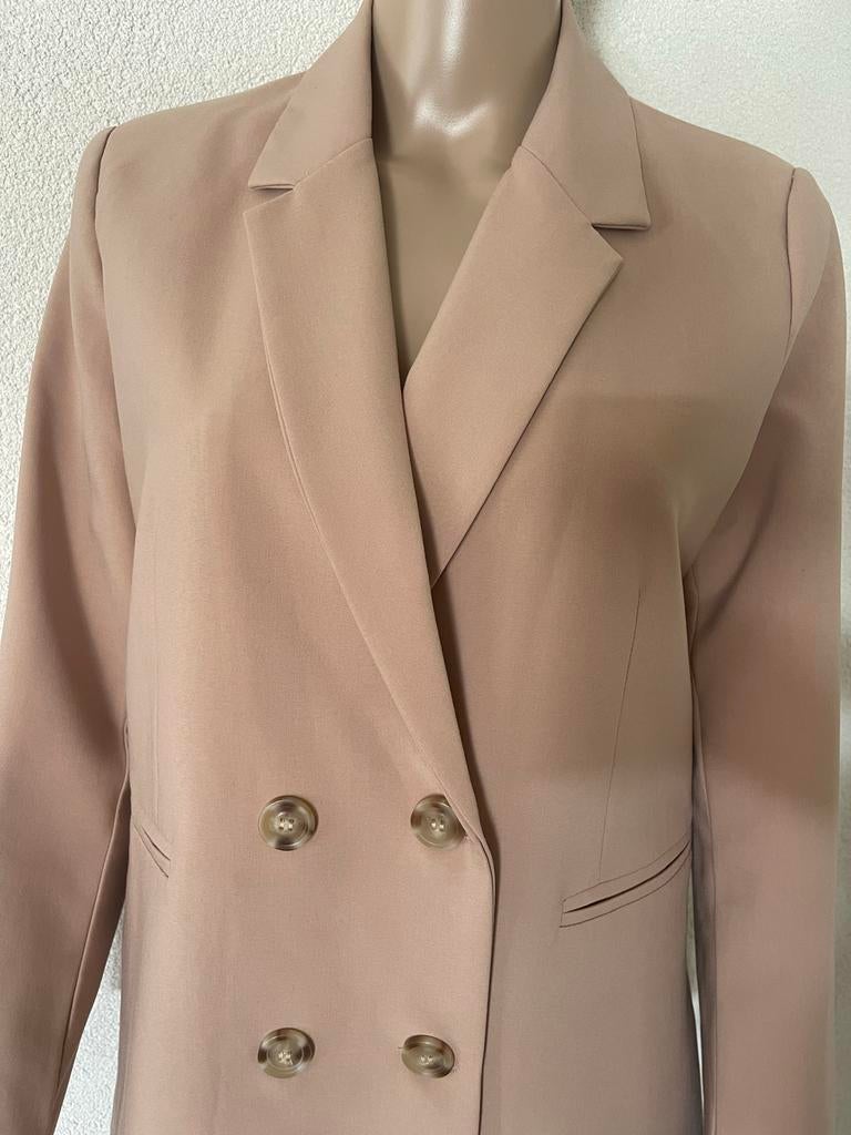 Stijlvolle Dames Blazer - Beige Double-Breasted Jasje, Maat 38/40 (M), Beige, Ophalen of Verzenden, Zo goed als nieuw