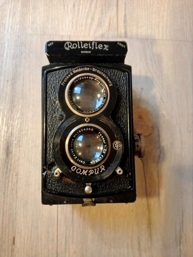 Rolleiflex compur 6x6 camera Zeiss jena 75mm f3.5, Ophalen of Verzenden, Gebruikt, Compact, Overige Merken