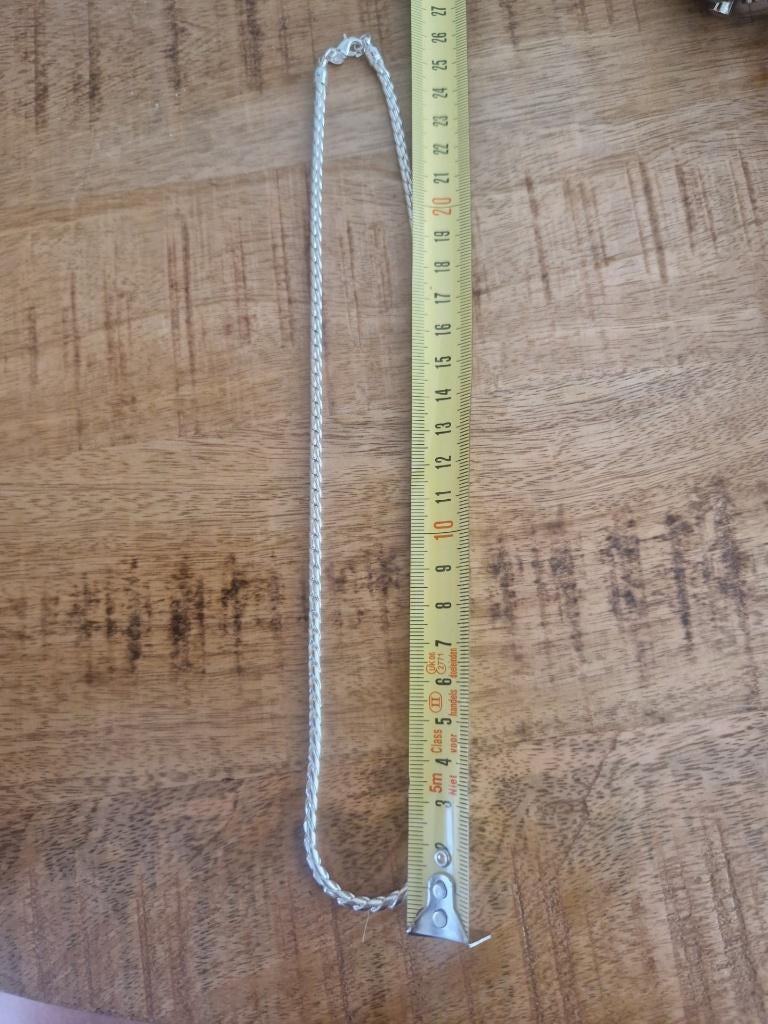 Slangenketting 925 verzilverd, Ophalen of Verzenden, Zilver, Ketting