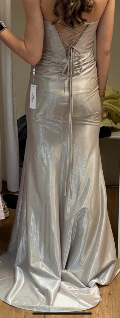 Galajurk | Pink Boom Paris | Maat S, Kleding | Dames, Gelegenheidskleding, Zo goed als nieuw, Galajurk, Beige, Ophalen