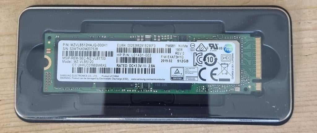 512gb m2 ssd nvme Samsung., Computers en Software, Harde schijven, Intern, Samsung, SSD, Refurbished