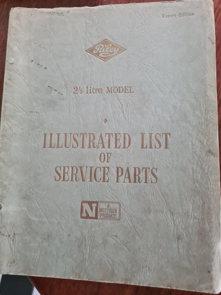 Riley 2,5 liter model , spareparts catalogie, Ophalen of Verzenden