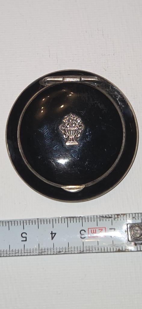 Oostenrijks zilveren poederdoos je met emaille, Antiek en Kunst, Ophalen of Verzenden, Zilver