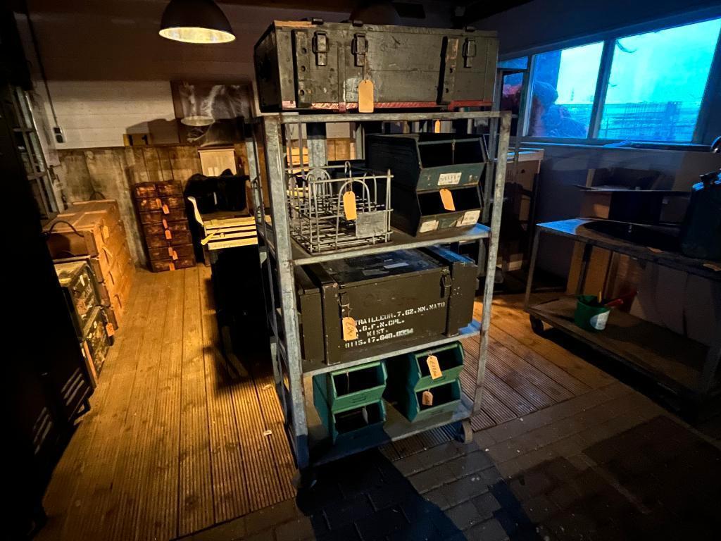 Zinken karren , openhaardhout , opslaghok , INDUSTRIEEL ZINK