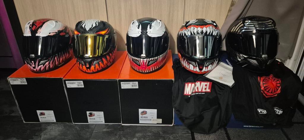 5x HJC RPHA11 helmen, 4x Marvel Venom, 1x Star Wars, Motoren, Ophalen, Tweedehands, Integraalhelm, HJC