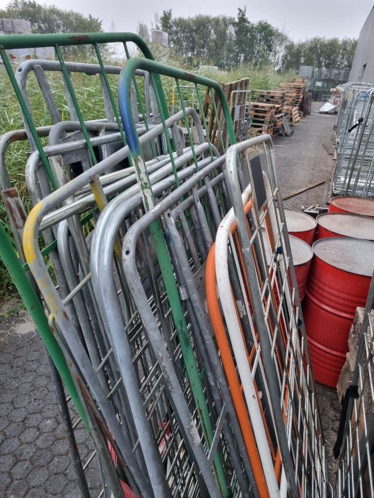 18 stalen zijhekken / achterwand van rolcontainer /winkelkar, 100 liter of meer, Ophalen, Gebruikt, Steekwagen