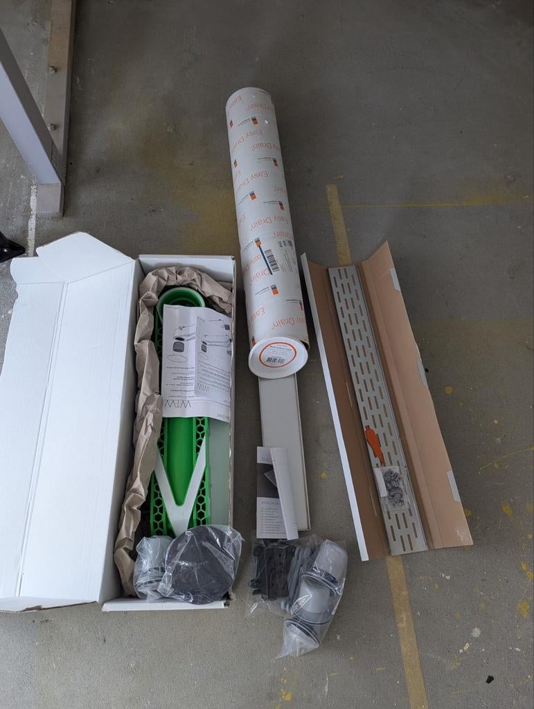 Compleet Easy Drain WTW systeem met douchegoot en rooster, Doe-het-zelf en Verbouw, Sanitair, Ophalen, Nieuw, Rvs, Douche