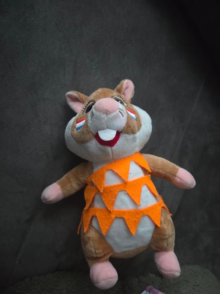 Leuke hamster knuffel EK WK Koningsdag, Ophalen of Verzenden, Zo goed als nieuw, Hamster, Albert Heijn