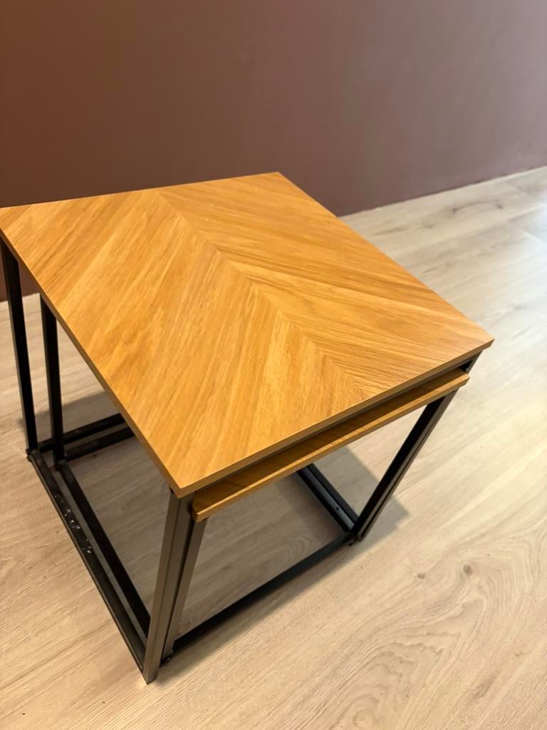 Bijzettafeltjes, Huis en Inrichting, Tafels | Salontafels, Ophalen, 50 tot 100 cm, Rond, Zo goed als nieuw