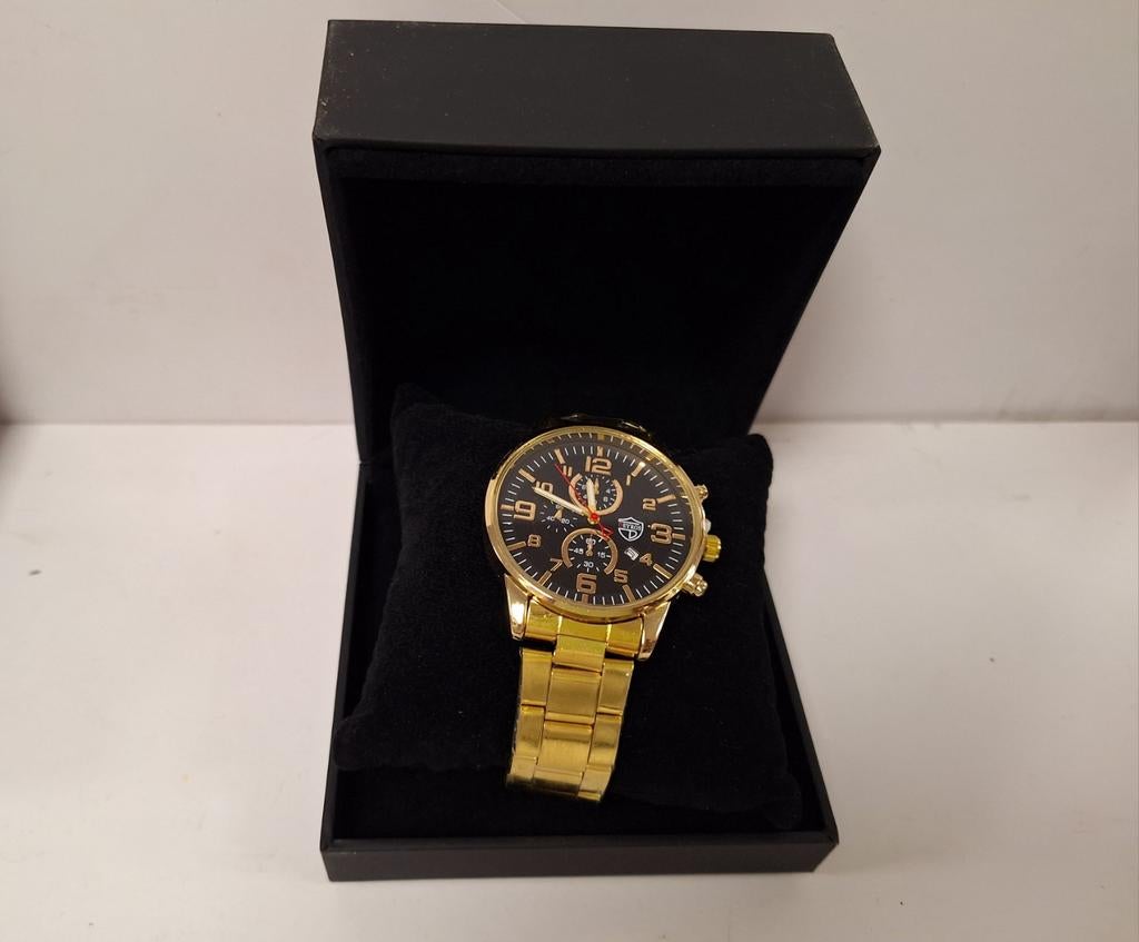 Nieuw horloge in lederen box alles twee euro uitzoeken, Ophalen of Verzenden, Zo goed als nieuw, Leer, Overige merken