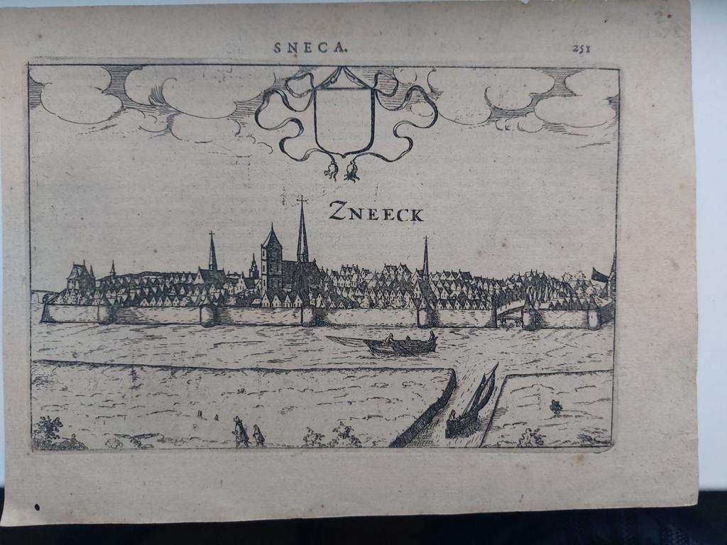 2 / Gravure van Zneeck - Sneek door Lodovico Guicciardini, Ophalen of Verzenden