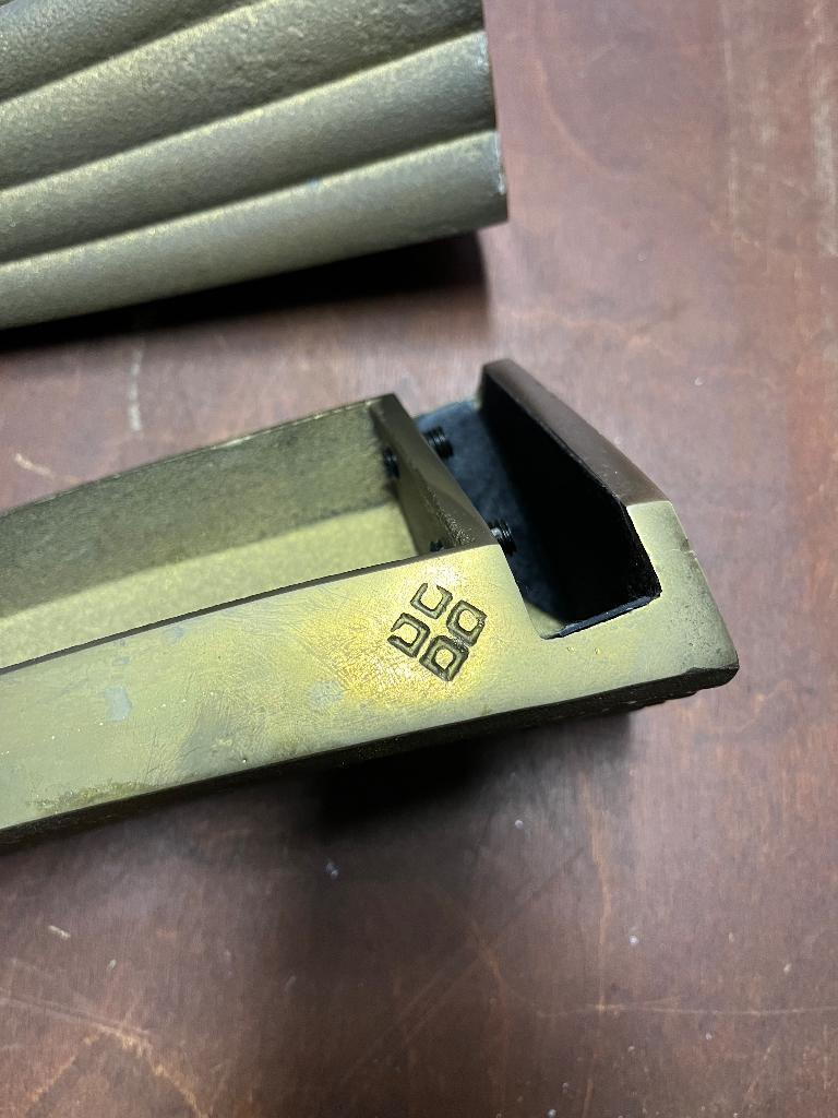 4 Tafelpoten Messing Peter Chygzy zonder glasplaat, Ophalen, Gebruikt, Minder dan 50 cm, Metaal